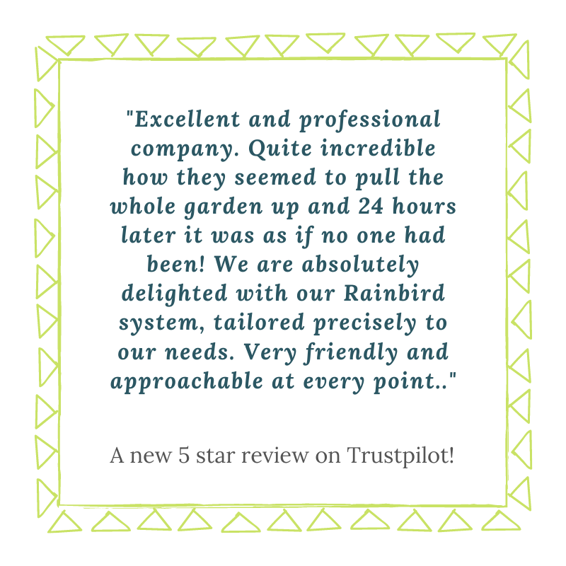 Five star irrigation systems - another great review for Rosewood Irrigation Services