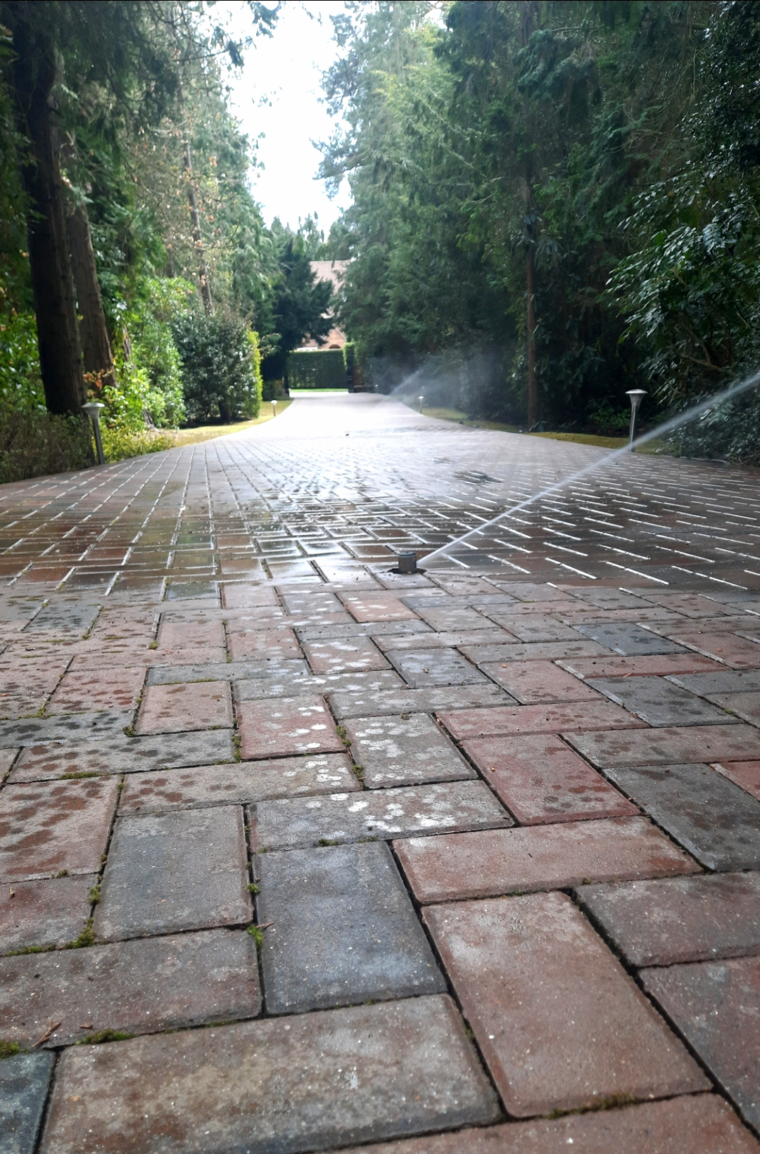 Pop-up sprinklers under paving