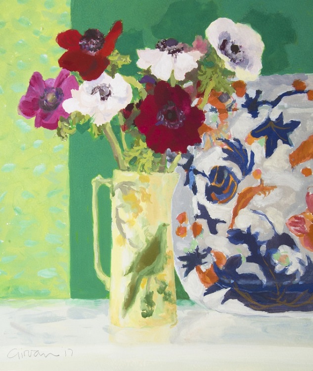 painting of anemones by Geraldine Girvan - art for gardeners