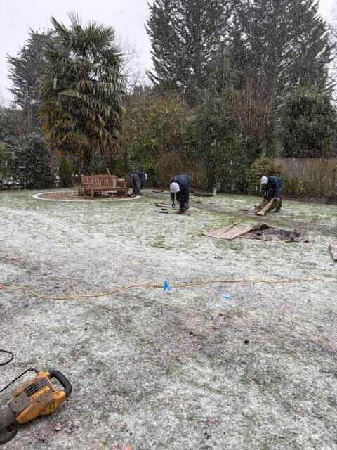 Rosewood irrigation engineers work hard even for a winter irrigation system installation